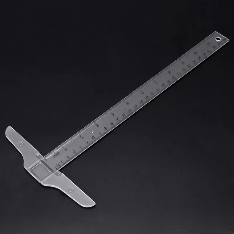 W8KB T-SQUARE RULER INCHES METRIC METRIK PENGURANGAN Lurus untuk alat pembuatan kerajinan