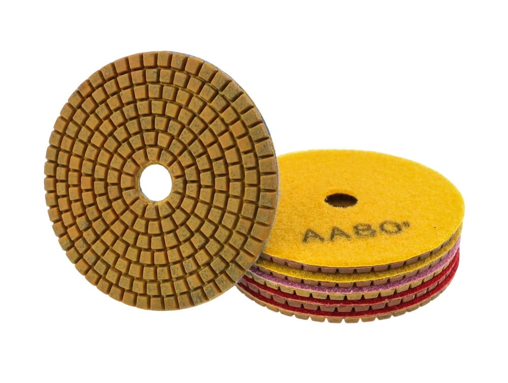 6 Stück/Set, 4 Zoll, hochwertige Polierpads, 100 mm, Hybrid, extra hartes Material, Nasspolierpad für Marmor, Granit und Stein, für schnelles Schleifen. – Detail 9