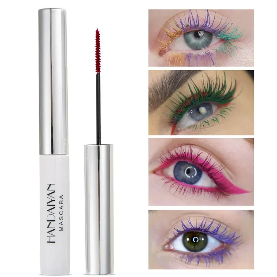 Mascara waterproof à séchage rapide, extension de cils, maquillage, bleu, rouge, violet, noir, blanc, or, encre