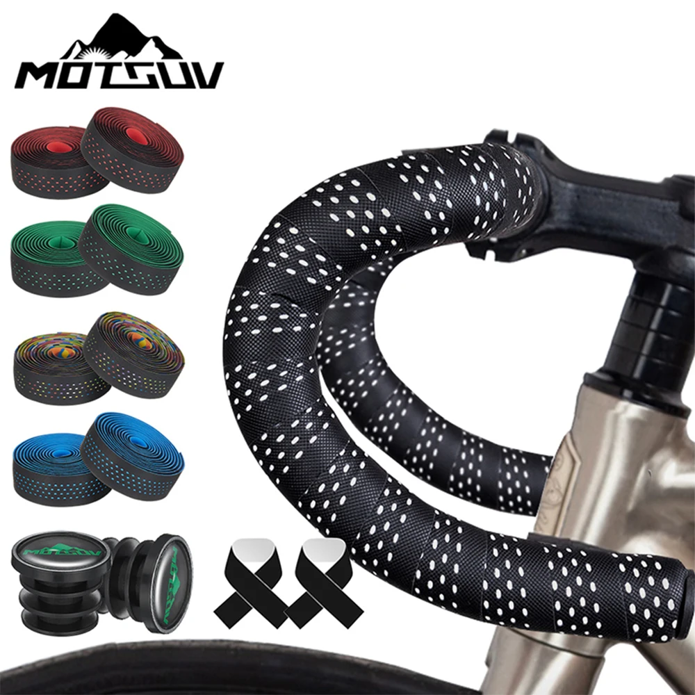 

Bicycle Handlebar Tape Anti-Vibration PU EVA Bent Cycling Road Bike Tapes Racing Breathable Non-Slip Handle Bar Belt Wrap