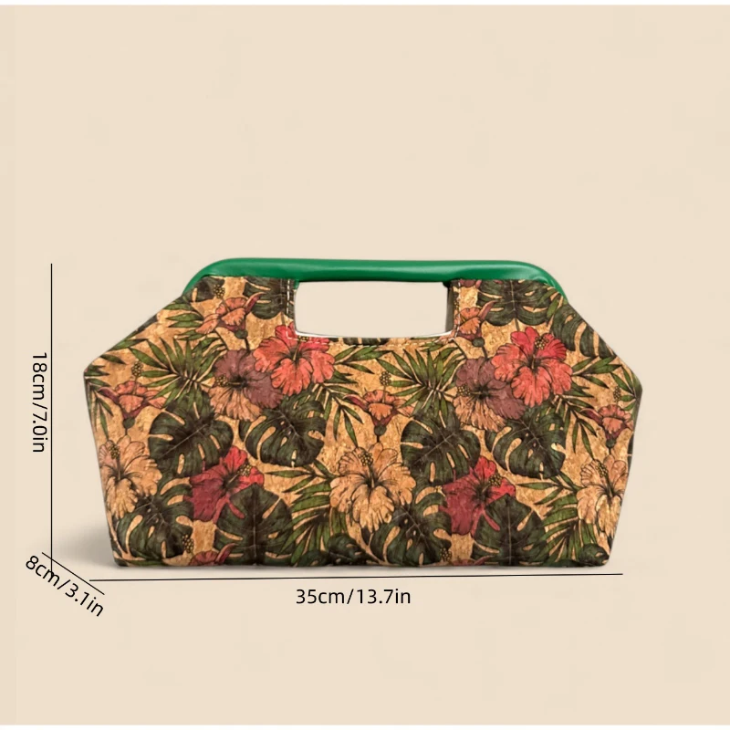 Handtasche mit Obergriff, Clutch aus gewebtem Stroh, Hobo-Tasche in Ahornblatt-Farbblock-Design, Damen-Sommermode-Abendtasche mit Farbkontrast – Detail 2