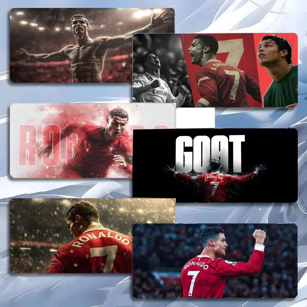 Athlet, der Legende CR7, c-C-Cristiano R-RRonaldo steht, der Name des Athleten, Mousepad, großes Gaming-Mauspad mit LockEdge, verdickte PC-Tisch-Schreibtischunterlage