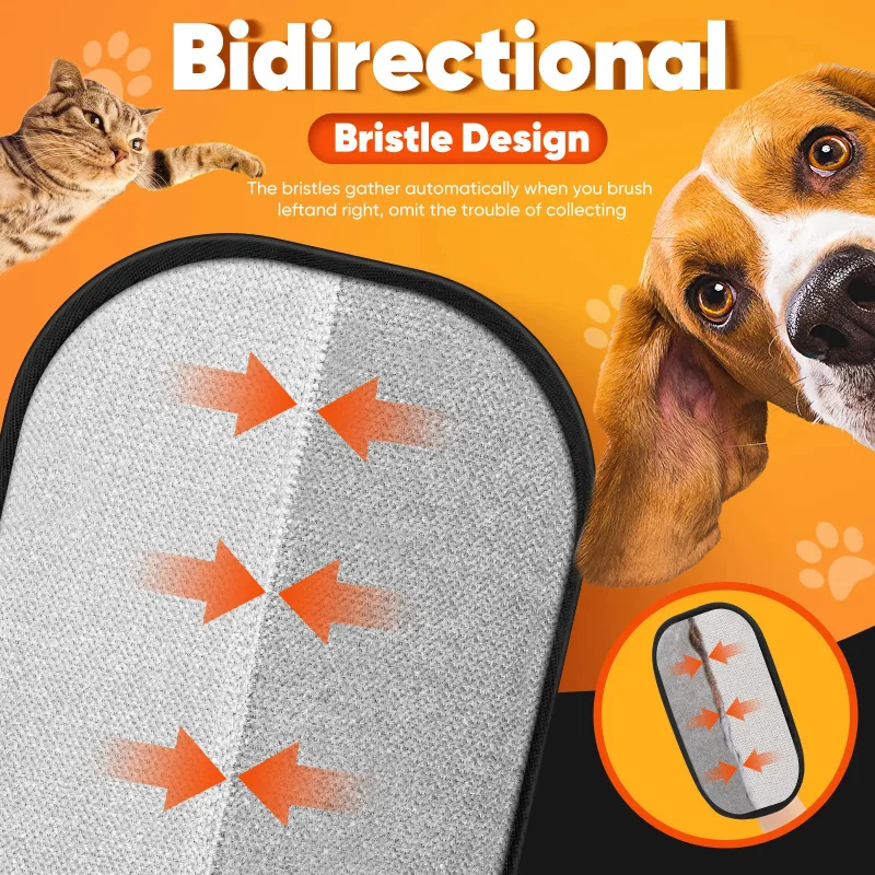 Upgrade Pet Hair Remover Electrostatic Gloves Reusable Cat Dog Hair Removal Mitt for Couch Furniture Carpet Car Seat - view 3