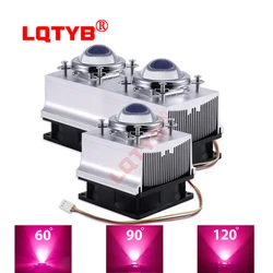 LED 방열판 냉각 라디에이터 + 60 90 120 도 렌즈 + 반사판 브래킷 + 팬, 고출력 20W 30W 50W 100W LED