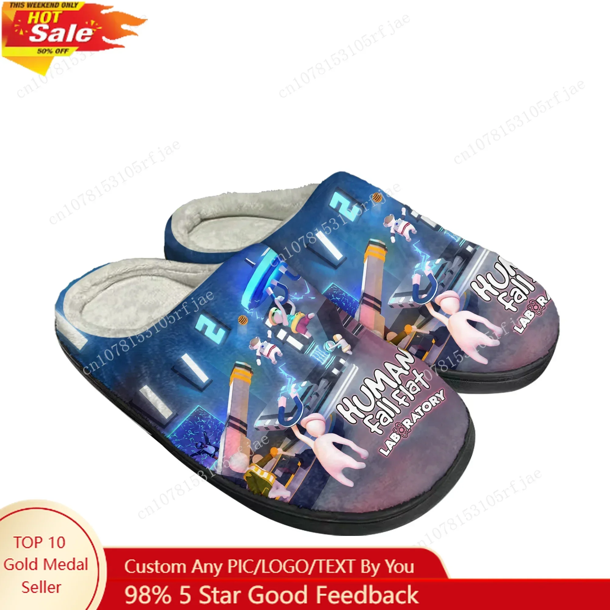 Cartoon Game Human Fall Flat Home Cotton Slippers Men Women Plush Bedroom Casual Keep Warm Shoes Fashion Tailor Made Slipper