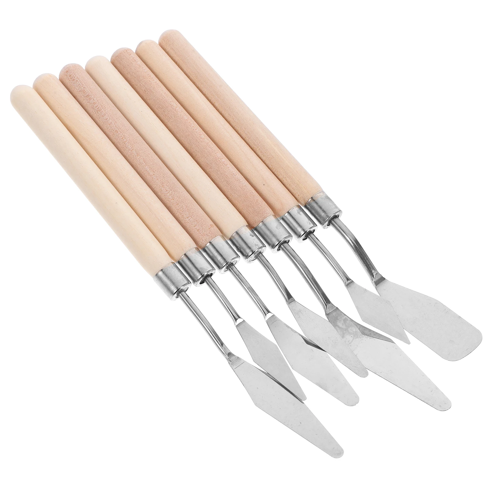 

7 pcs Stainless Steel Palette Knives Set Wooden Handle For Oil Watercolor Painting Art Tools Artist Scrapers Color Mixing