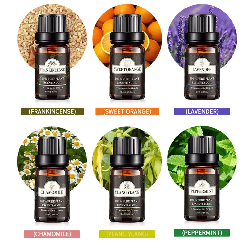 Natuurlijke Aromatherapie Olie Luchtbevochtiger Diffuser Essentiële Oliën Set Lavendel Wierook Pepermunt Rose Rozemarijn Lucht Fris Parfum