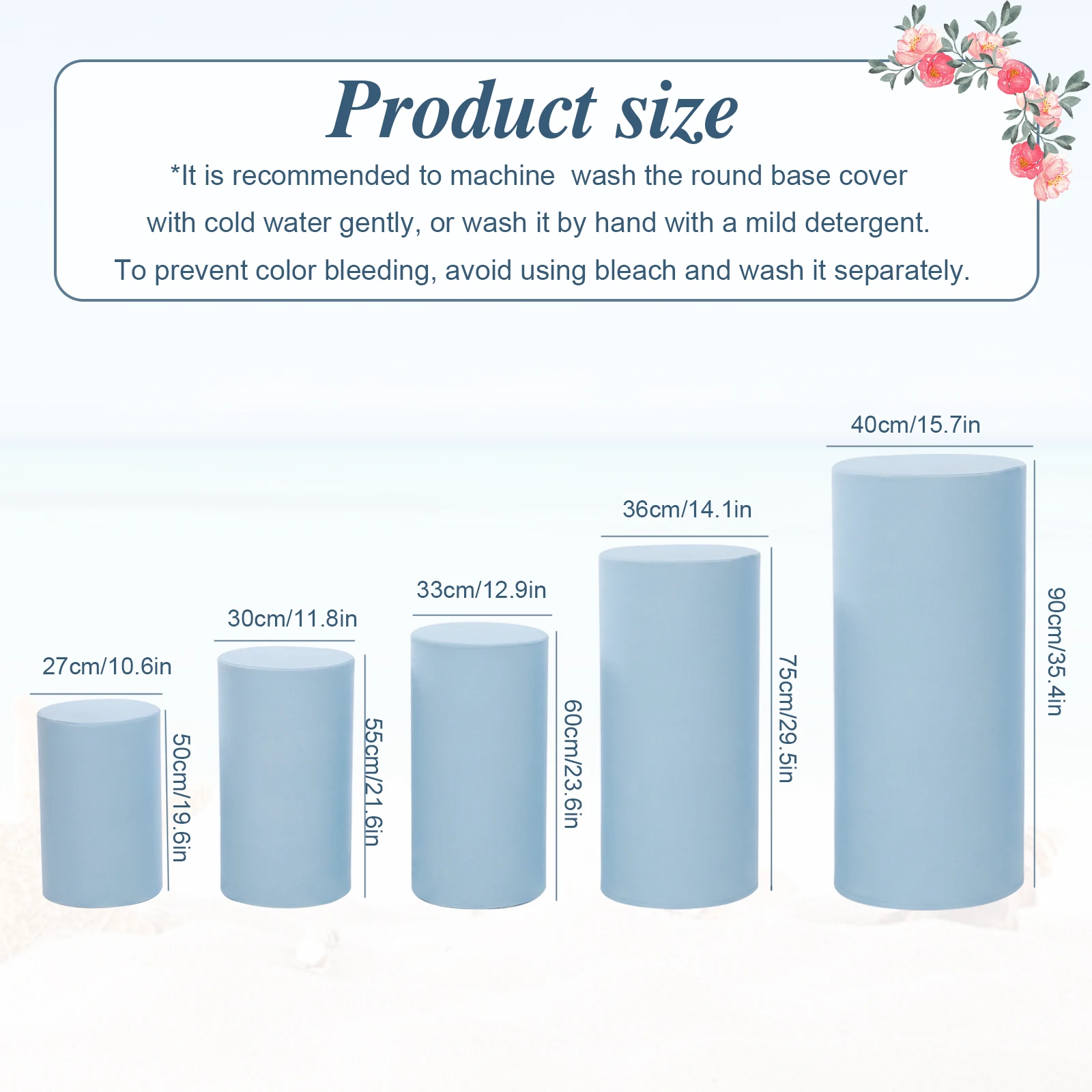 5Pcs Round Pedestal Covers Reusable Dessert Table Display Pillars Cover Without Stands for Parties Wedding Birthday Event Decor