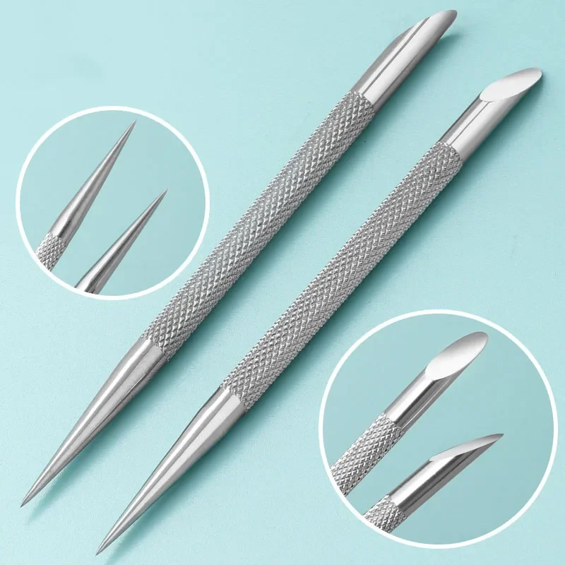 

Double Ended Use of Stainless Steel Slanted Steel To Push Off Keratin Remove Dead Skin Polish Nail Surface and Repair Tools