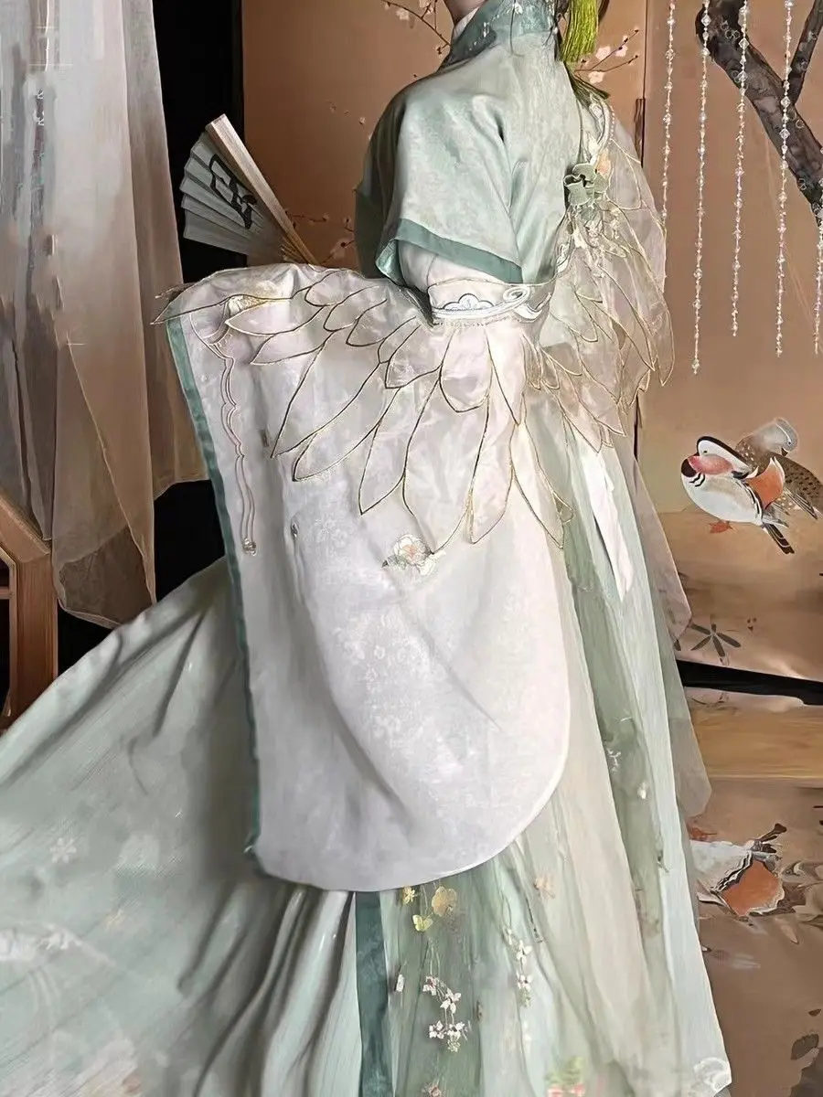 Heaven Official Blessing Wind Master Qingxuan Cosplay TGCF Anime Tian Guan Ci Fu Hanfu Cyan Birdie Cos Costume antico