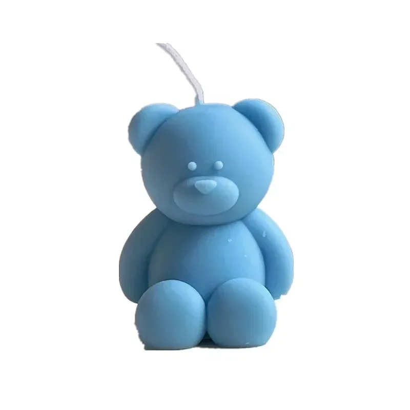 3D Cute Cartoon Bear Silicone Candle Mold Diy Handmade Soap Plaster Ice Cube Baking Mould Birthday Party Wedding Gift Making Kit image 5