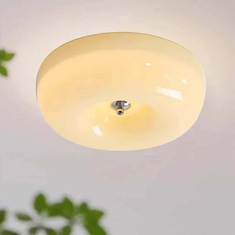 

French Glass LED Ceiling Lights for Living Dining Room Bedroom Study Lamps Home Decoration Indoor Lighting Fixture Luster