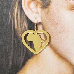KUGUYS Classic Africa Map Women's Mirror Drop Earrings Gold Silver Color Acrylic Jewelry Accessories
