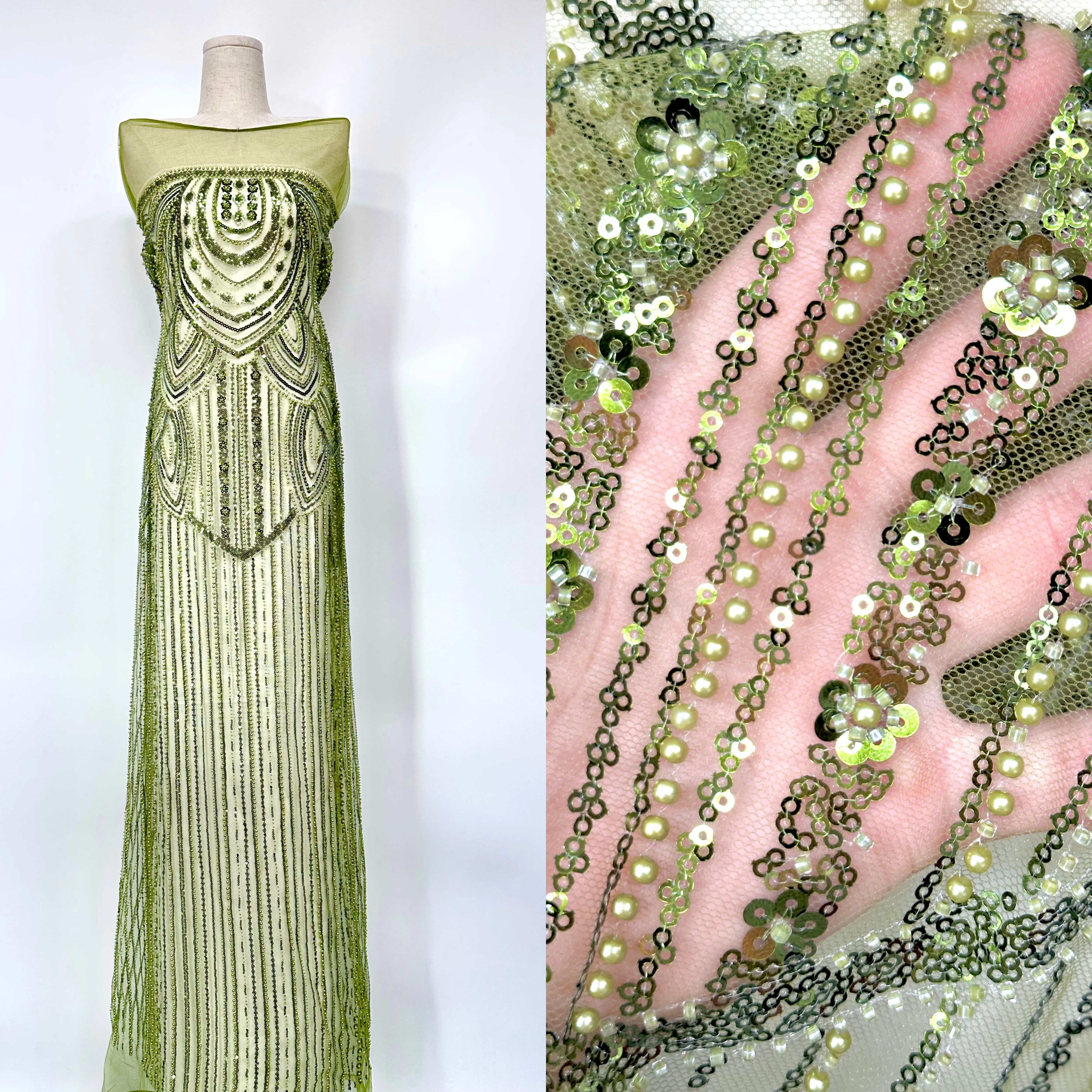 

2026 Новая сетка с тяжелыми бусинами, французская кружевная ткань, высококачественная свадебная сетка с блестками, европейский стиль для свадебной вечеринки