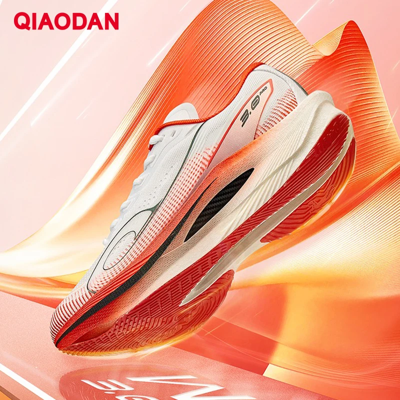 QIAODAN Strong Wind 3PRO Marathon Carbon Plate Racing Running Training Shoes New Sneakers for Men Shock Absorption QDB023252298T