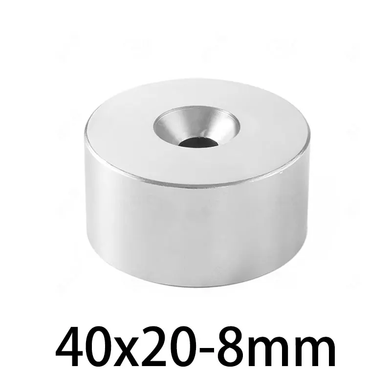 

1/2/3/5PCS 40x20-8mm Countersunk Round NdFeB Neodymium Magnet Powerful Rare Earth Permanent Rare Earth Countersunk Hole Magnets