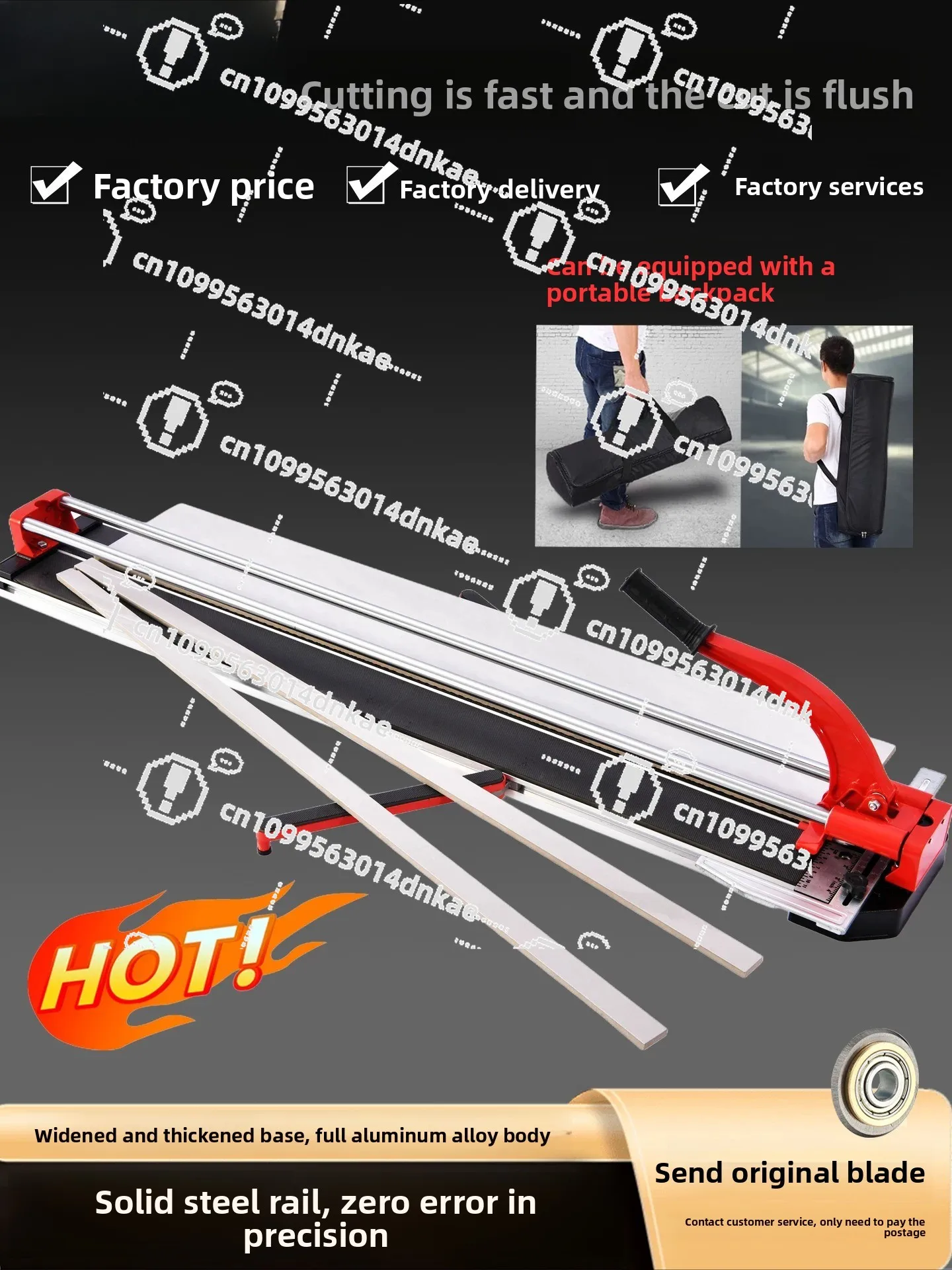 Aluminum Alloy Tile Cutting Machine Push Knife Manual Floor Tile Rowing Knife Double Track and Parallel Bars 300 400 600 1200