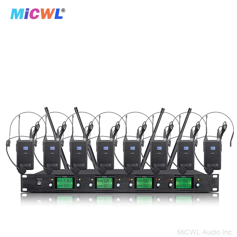 

SLX188/SLX1 Eight Channel Digital Wireless Microphone DJ Karaoke Stage System 8 Headset Super Carioid HeadWorn Conference Room