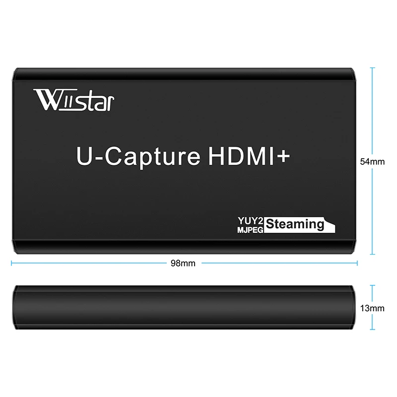 WIISTAR-HDMI Video Capture Card, Dongle Game Streaming, Transmissão ao vivo, USB 3.0, 60Hz