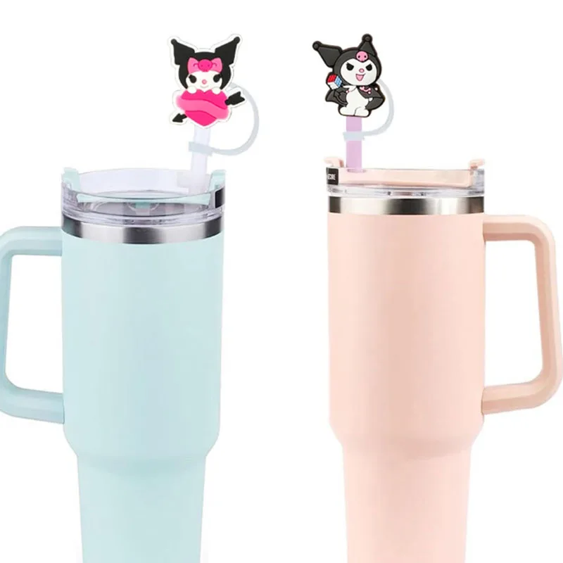 MINISO 10mm Straw Covers Cap Compatible with Stanley 30&40 Oz Tumbler Hello Kitty Kuromi Straw Toppers Reusable Dust-Proof Straw