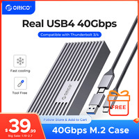 ORICO NVMe M.2 SSD Enclosure USB4 40Gbps PCIe3.0x4 20Gbps 10Gbps M.2 External Case Compatible with Thunderbolt 3/4