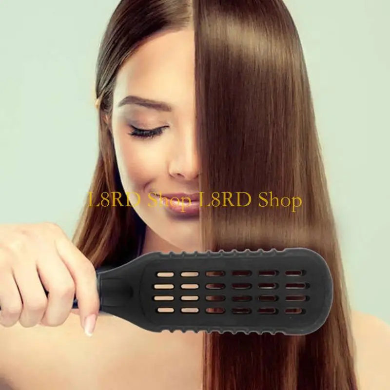 

L8RD Hairdressing Straightener Nylon Hair Straightening Double Brushes V Comb