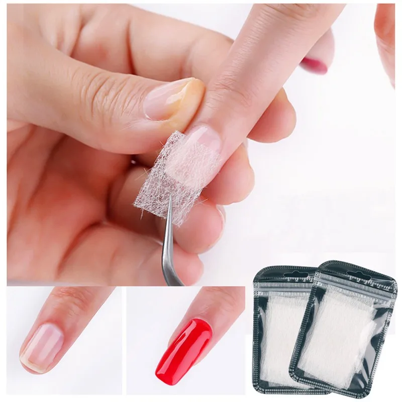 Nail Extension Silk Fiberglass Non-woven Silks Form Wrap Manicure Building UV Gel French Acrylic Tips Glass Fiber Paper