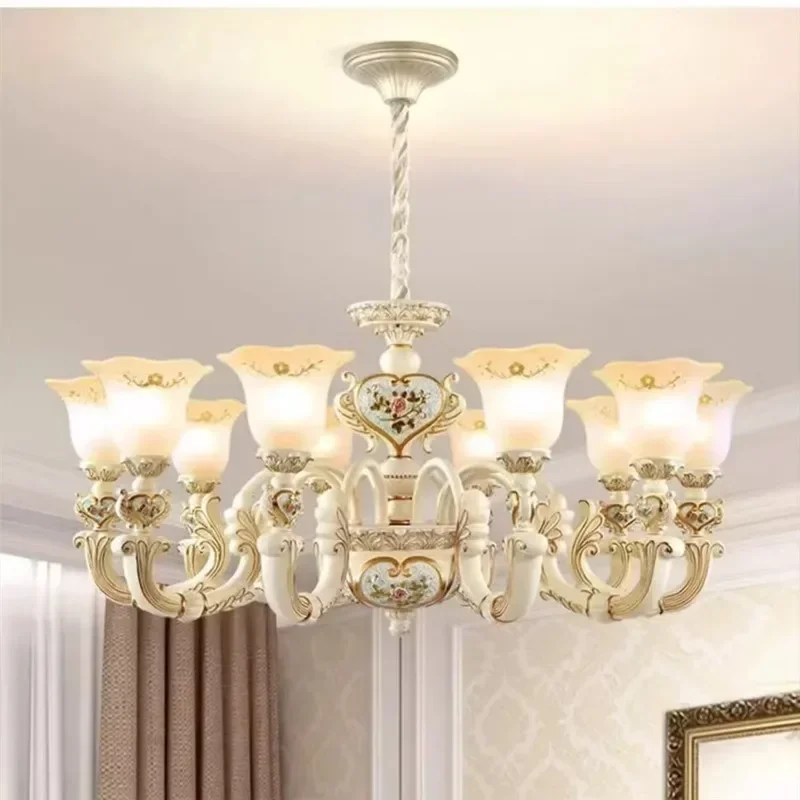 

European Luxury Living Room Pendent Lamp American Retro Restaurant Bedroom Villa Hotel Clothing Store Cafe Chandelier