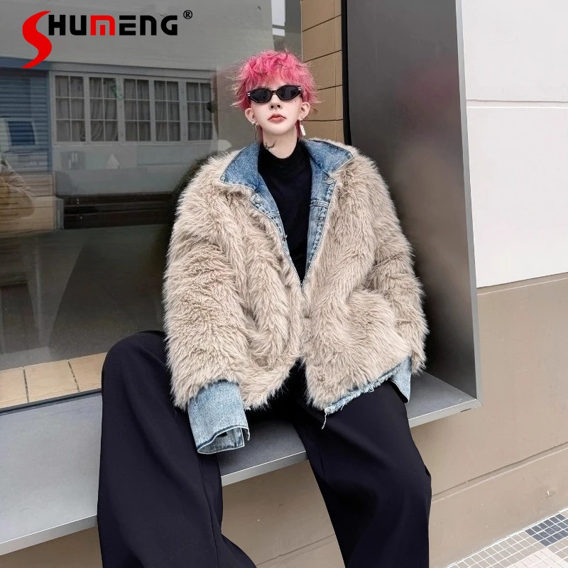 

Мужские зимние новые высококачественные пальто 2025 года, мужские утепленные парки из искусственного меха норки с длинными рукавами, мужские двусторонние модные теплые парки