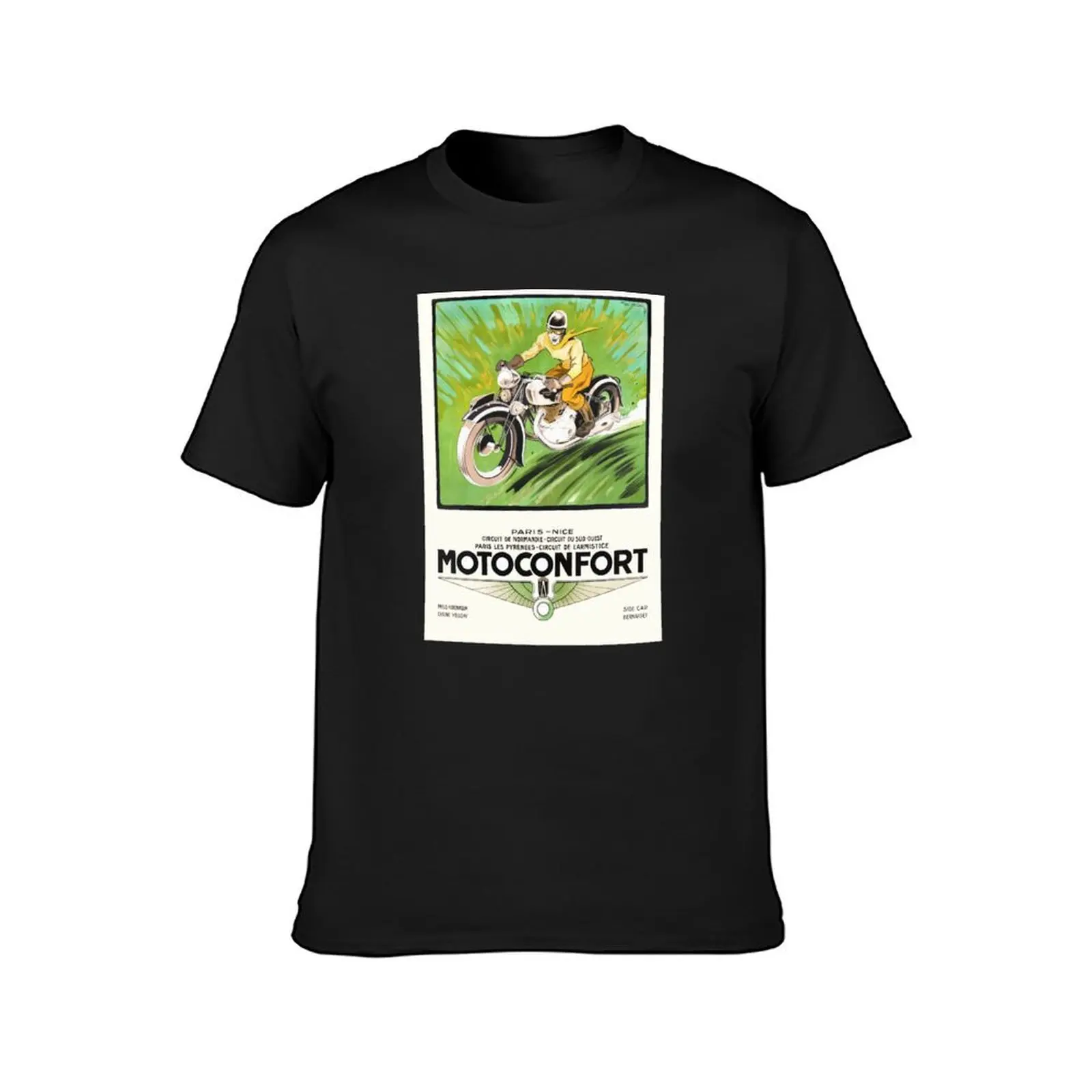 1937 Motoconfort Motorcycles French Advertising Poster T-Shirt sweat plus sizes boys animal print T-shirts for men cotton