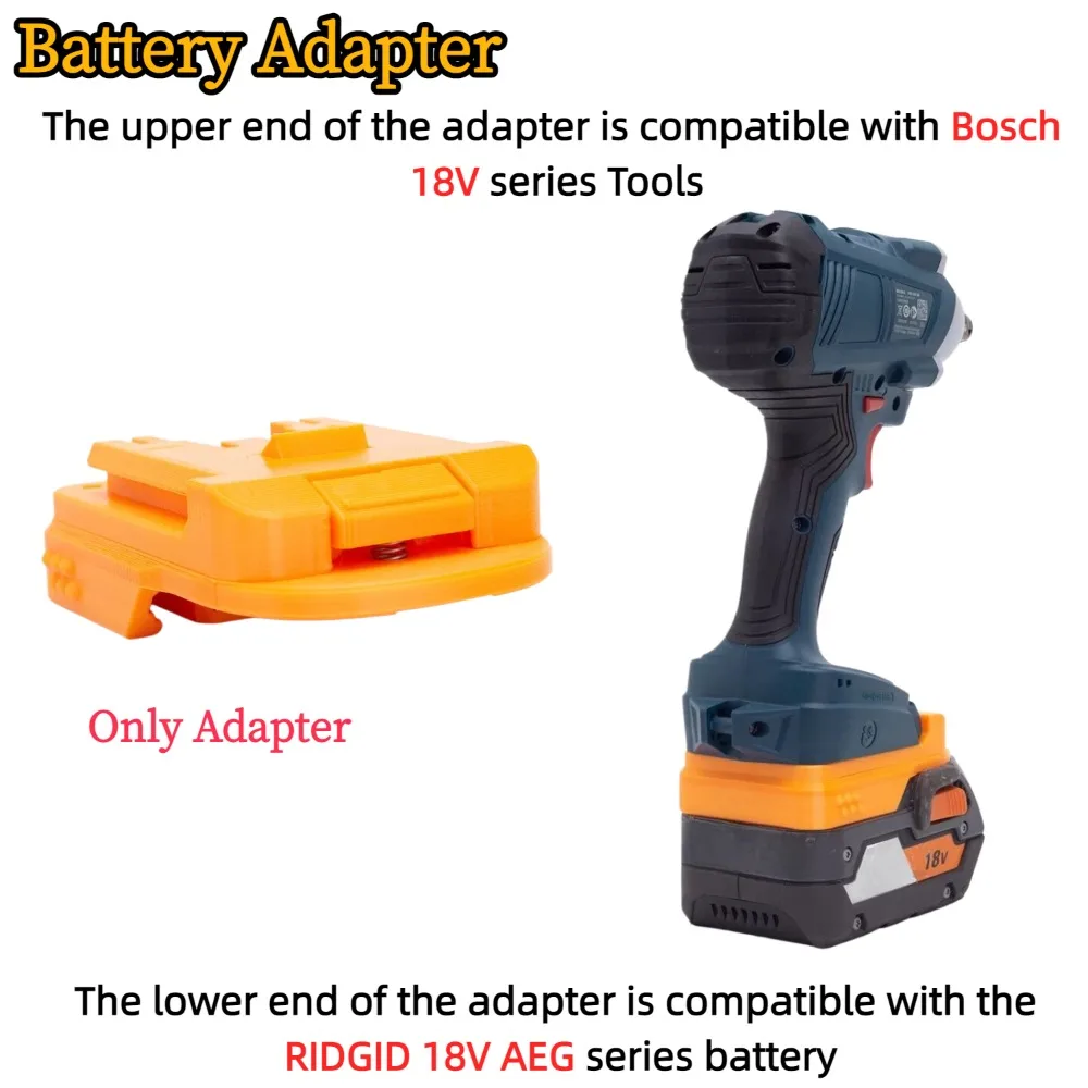 Battery Adapter/Converter for RIDGID 18V AEG Li-ion Battery TO Bosch 18V Cordless Electric Drill Tools Accessory(Only Adapter)