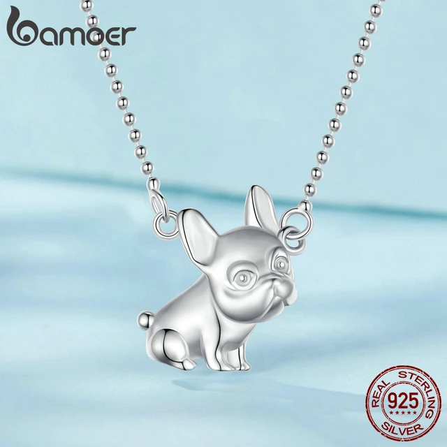 Silver bulldog pendant shop