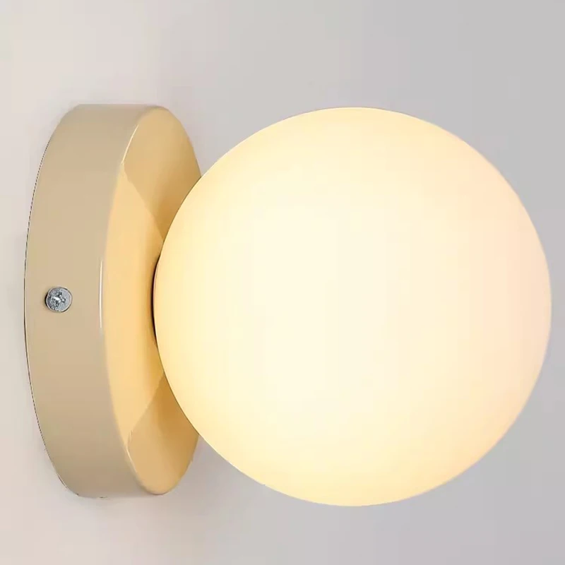 Minimalist Glass Ball Wall Lamp Nordic Macaron Indoor Decor DIY G9Base Mini LED Glass Sconce for Hallway Staircase Study Bedroom