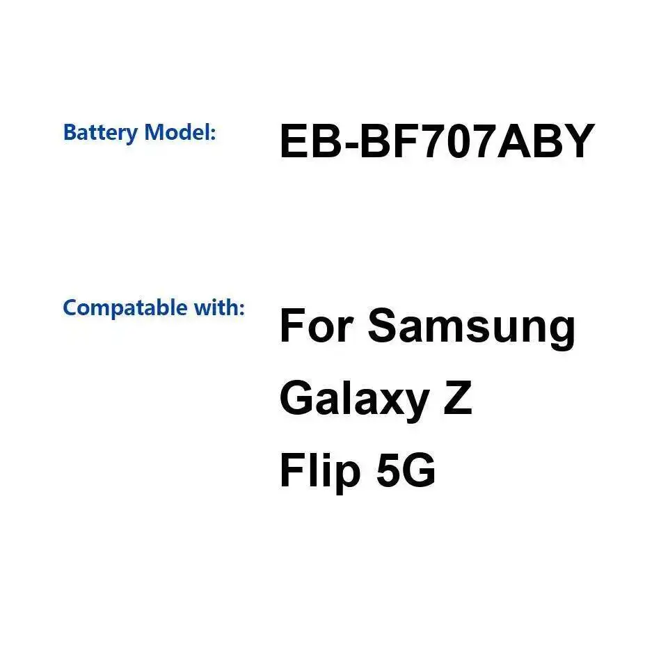 

Быстрая зарядка EB-BF707ABY 2575 мАч аккумулятора мобильного телефона для Samsung Galaxy Z Flip 5G