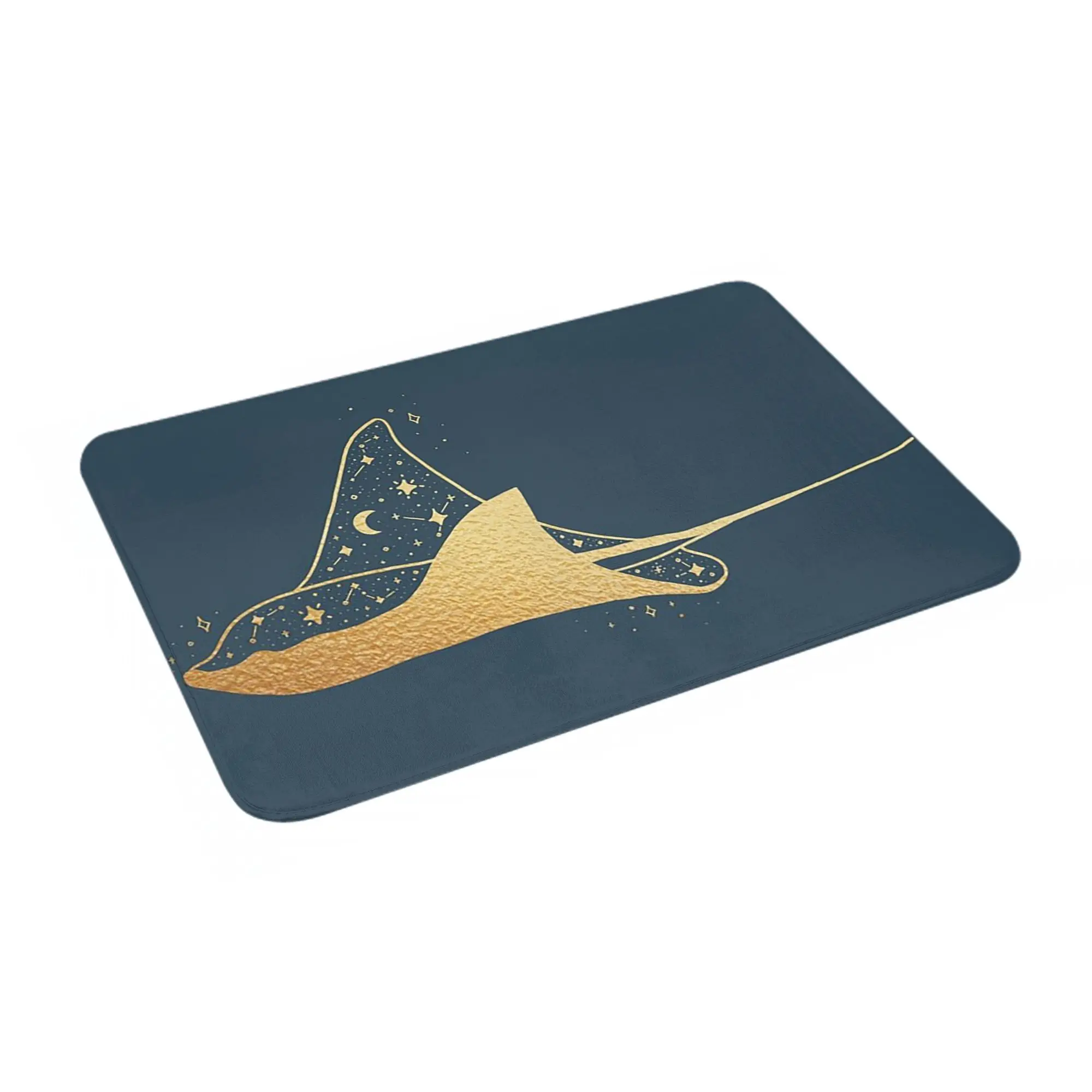 

Golden Manta Ray Stars Constellation Anti-slip Doormat Floor Mat Rug for Kitchen Entrance Home Bedroom Footpad Mats