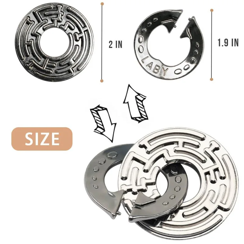 3PCS Metall Puzzle Gehirn Teaser IQ Test Pädagogische Geist Spiele Entwirrung Problem Lösung Spielzeug Geschenke Für Kinder Teenager