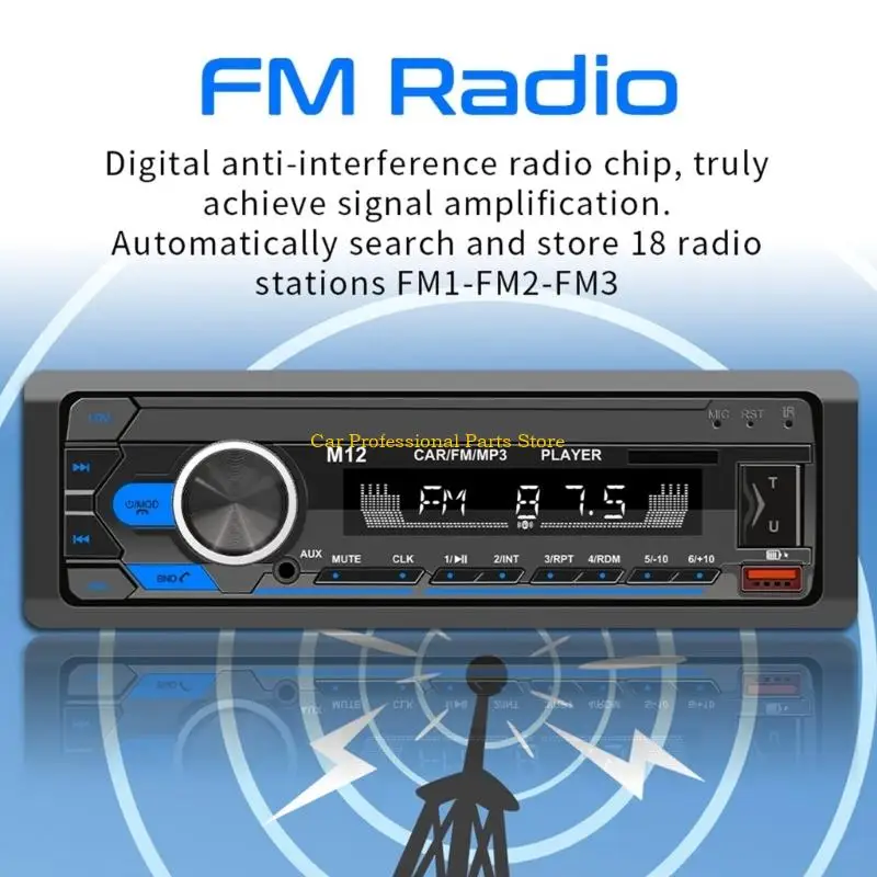 

R53D 1 Din Car Radio Car FM Bluetooth-compatible MP3 Player Handsfree USB