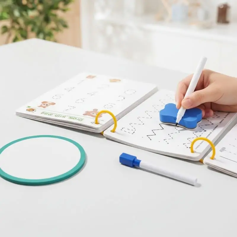 Magical Tracing Workbook Set Reusable Magic Practice Copybook For Kids With Drawing Pens And Eraser Learning Books Writing