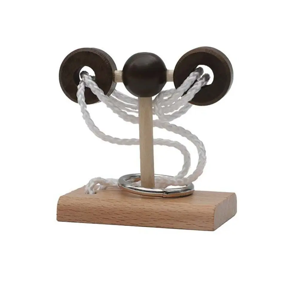 Juguetes de descompresión de desbloqueo de madera, rompecabezas Luban Lock, juguetes para desbloquear, rompecabezas con bucle de cuerda, juego educativo para adultos y niños