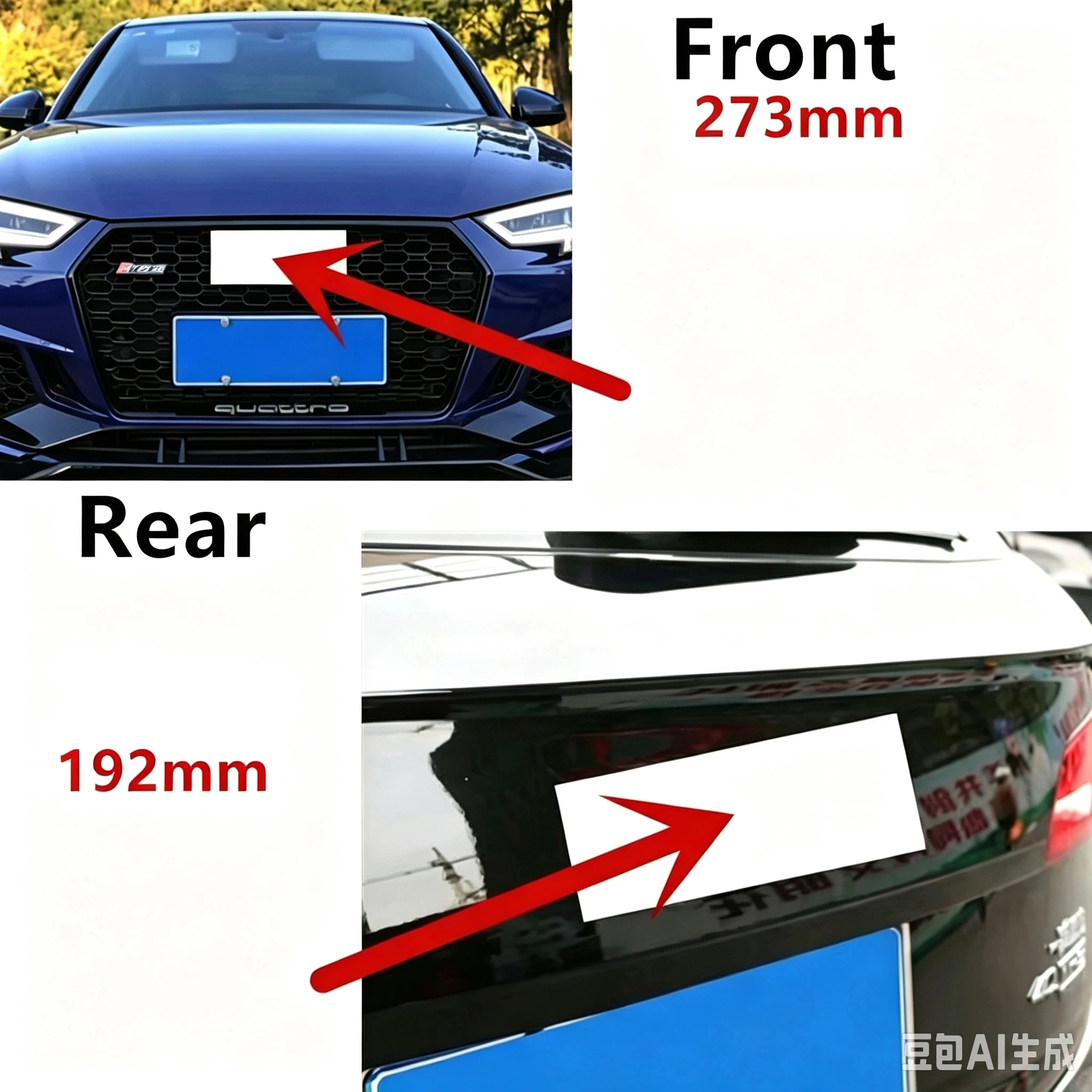 Replacement 4 Ring logo ABS Silver/Black Car Hood Front Bonnet Grill Rear Trunk Emblem Badge Sticker For Audi A3 2010-2020