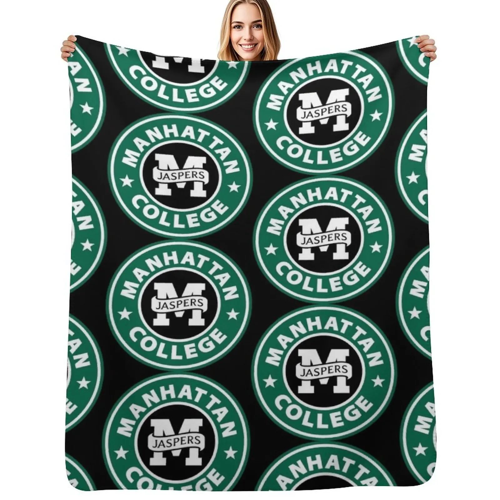 

Manhattan College Throw Blanket Men's Soft Warm Throw Blanket for Couch