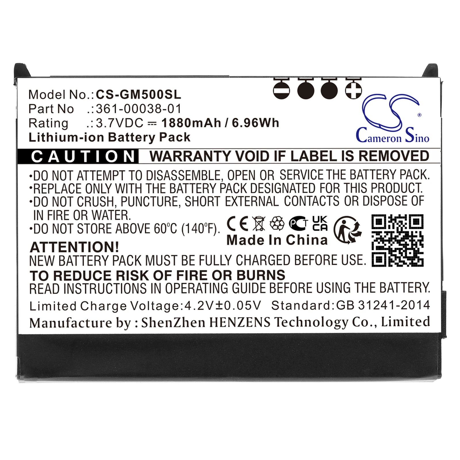 1880mAh 3.7V 6.96Wh GPS, Navigator Li-ion Battery for Garmin 361-00038-01 010-11143-00 Nuvi 500 Zumo 600 Zumo 650 Aera 510