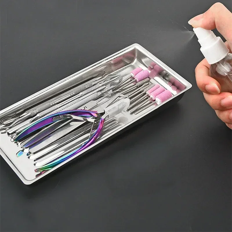 Stainless Steel Dental Medical Tray Disinfection Surgical Storage Plate Dentist Lab Instrument Tray Place Box For Tattoo Medical view 2