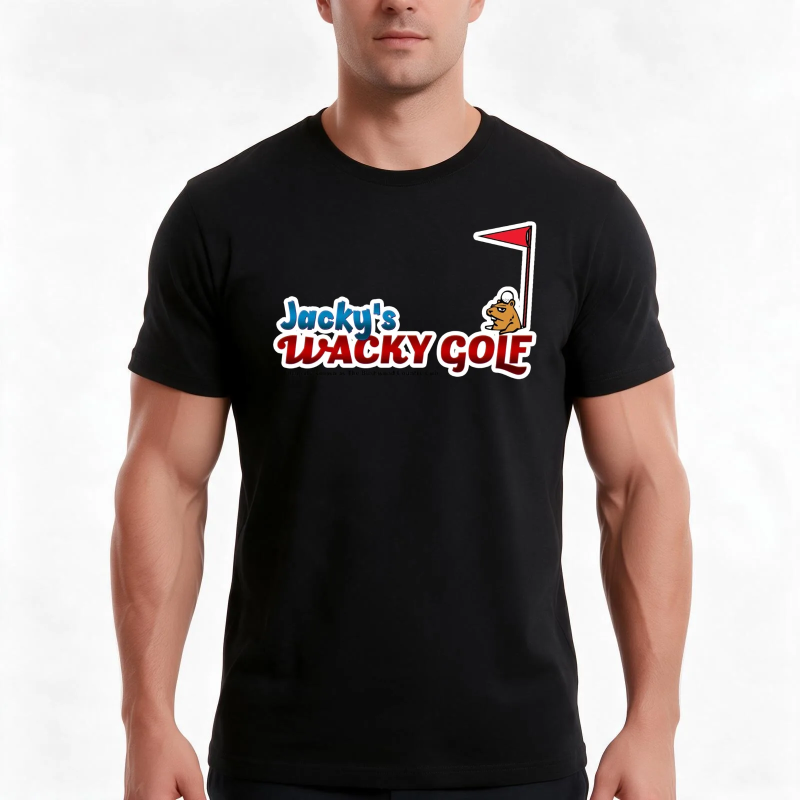Jacky's Wacky Golf T-Shirt, Summer Casual Cotton Tee, Oversized Streetwear Tops, Vintage Graphic Print, Loose Fit Short Sleeve