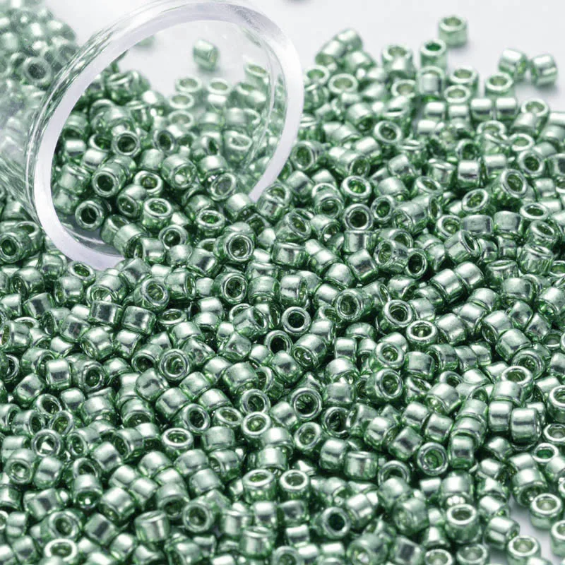 10g/tube 2mm Metallic Cylindrical Beads 10/0 Japanese Loose Spacer Seed Beads for Needlework Jewelry Making Sewing Embroidery