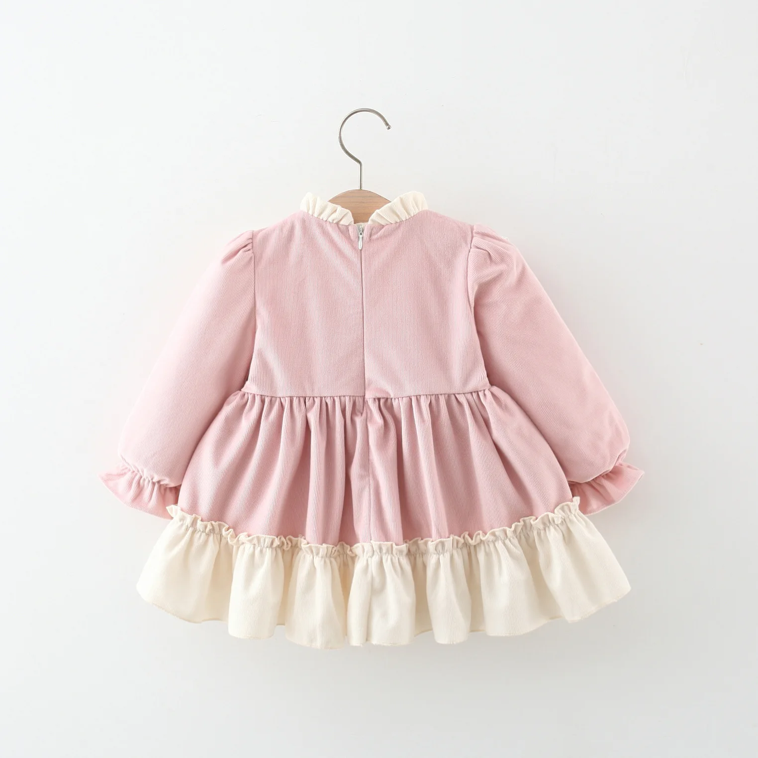 2024 New Spring Girls\' Long Sleeved Dress Long Sleeved Baby Girl Fashionable Cute Lace Embroidered Princess Dress