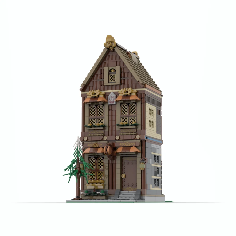 1943PCS MOC building blocks medieval architecture Viking Shop assembly toy gift creative model children\'s gift New Year set