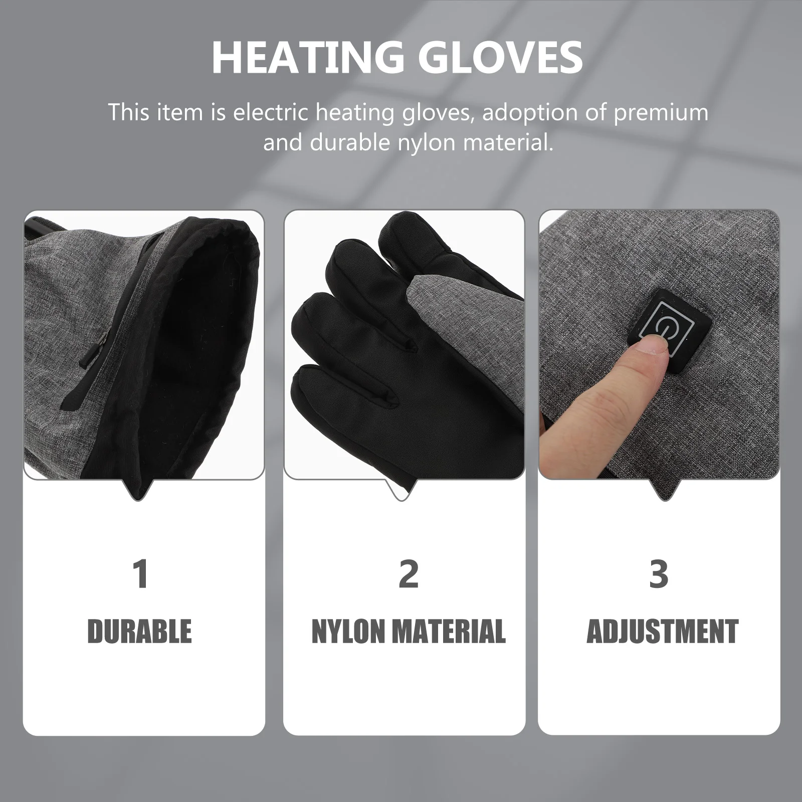 

1 Set Electric Heating Windproof Waterproof Thermal Winter Riding Gloves Three Speed Temperature Adjustment Outdoor Thermal