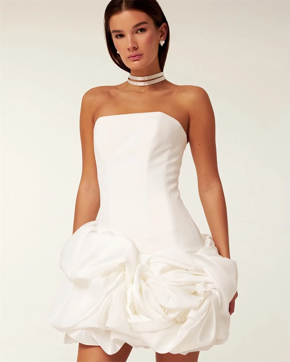 SPRAYING Mini Ivory Wedding Dress Strapless Sleeveless Bridal Gowns A Line Short Pleat Engagement Party Dress Customized 2026