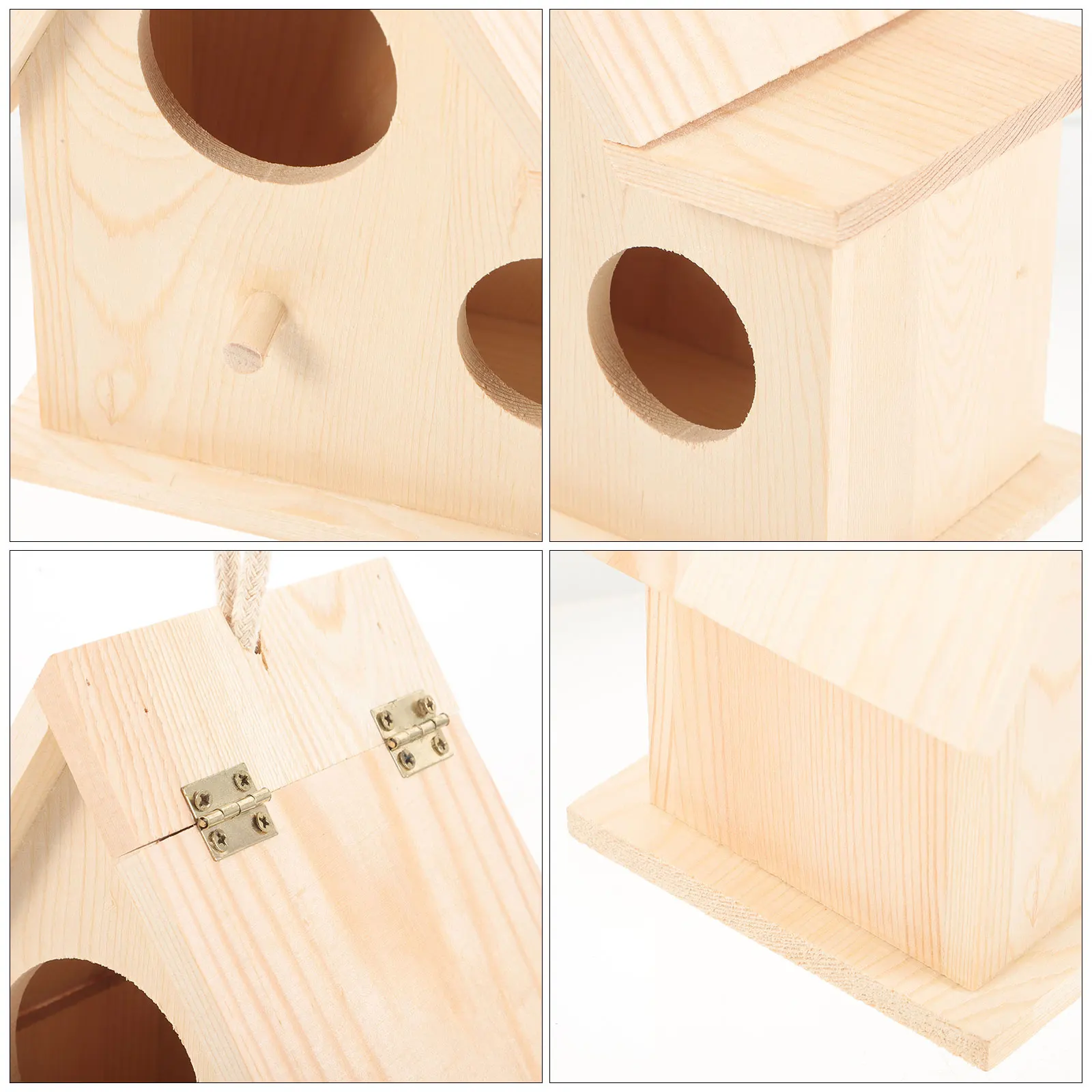 

Wooden Bird Nest Breeding Box Outdoor Parrot House Garden Decoration Durable Comfortable Pet Birds Supplies Wooden Materials